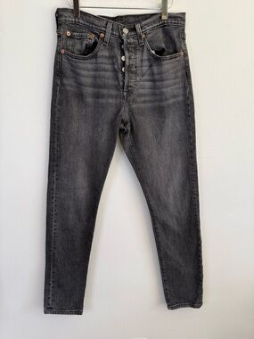 Levi’s 501 Skinny Jeans Black Wash Button Fly W27 L30 High Rise